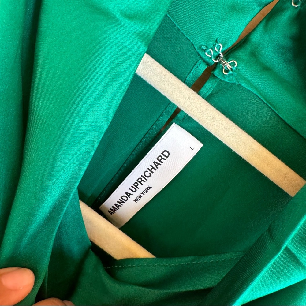 NWOT Amanda Uprichard Sandrine Dress Size L in Dark Green - Picture 6 of 9